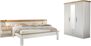 Home affaire Schlafzimmer-Set "Westminster", beinhaltet 1 Bett, Kleiderschrank 3-türig und 2 Wandpaneele