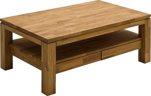 MCA furniture Couchtisch, Couchtisch Massivholz mit Schubladen