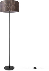 Paco Home Stehlampe "Luca Pillar", Stehlampe Mit Schirm Wohnzimmer Lampenschirm Stoff Modern Abstrakt