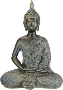 I.GE.A. Dekofigur "Buddha Figur sitzend meditierend Statue Figuren Skulptur", (1 St.), Garten-Figur Wohnaccessoire