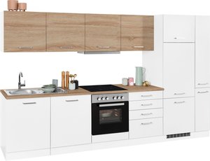 HELD MÖBEL Küchenzeile "Visby", mit E-Geräten, Breite 330 cm für Kühlschrank