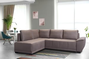exxpo - sofa fashion Ecksofa "Elvis, L-Form", Schlaffunktion & Bettkasten, inkl. 5 Rückenkissen
