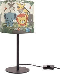Paco Home Tischleuchte "Tischlampe LUCA DIAMOND 634", 1 flammig-flammig, Kinderlampe LED Kinderzimmer Lampe Dschungel-Tiere, Tischleuchte E14