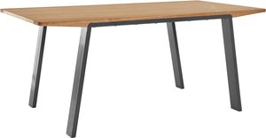 OTTO products Esstisch "Flemming", Massivholz Eiche, 175 cm oder 225 cm, elegant gewölbte Tischplatte