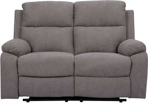 Zweier Sofa mit Relaxfunktion in Grau Stoff 144 cm breit
