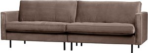 Retro Sofa in Taupe Samt 275 cm breit