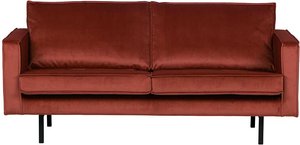Zweisitzer Sofa in Rotbraun Samt 190 cm breit