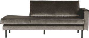 Sofa Recamiere in Taupe Samtbezug Retro Style