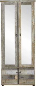 Garderobenschrank in Grau Treibholz Dekor Spiegel