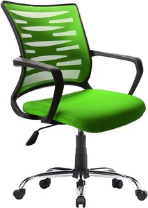 Schreibtischstuhl ergonomisch in Grün Lendenwirbelstütze
