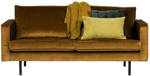 Zweisitzer Sofa im Retrostil Samt in Honigfarben