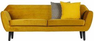2 Sitzer Sofa in Gelb Retro Design