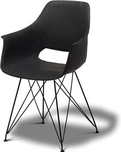 Armlehnenstühle in Schwarz 45 cm Sitzhöhe (2er Set)