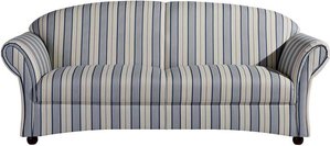 3er Sofa mit Streifen Muster in Blau und Weiß Landhausstil