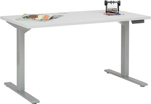 Schreibtisch in Grau elektrisch höhenverstellbar