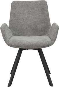 Armlehnenstühle im Skandi Design Webstoff & Metall (2er Set)