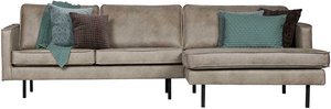 L Sofa in Grau Kunstleder Retro Look
