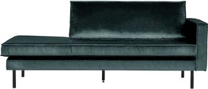 Sofa Recamiere in Petrol Samt Retro Design