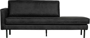 3er Sofa in Schwarz Recyclingleder Retro Design
