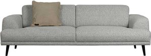 Dreisitzer Sofa in Hellgrau Webstoff modern