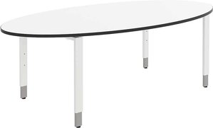 Ovaler Konferenztisch in Weiß 220 cm