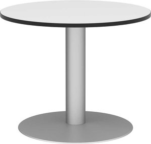Runder Konferenztisch in Weiß Grau 90 cm