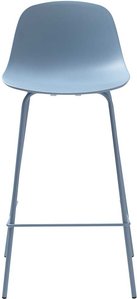 Barstühle in Blaugrau Kunststoff 4-Fuß Gestell aus Metall (2er Set)