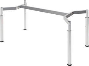 Höheneinstellbares Tischgestell, Weiß, Besprechungstisch, Schreibtisch, Konferenztisch, für Tischplatten 180 x 80 cm