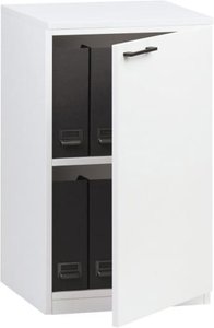 Büroschrank weiß (Tür rechts) 50 x 79,5 x 40,3 cm – Büro–Schrank 2 Ordner, Aktenschrank 1 Einlegeboden