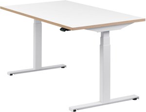 Höhenverstellbarer Schreibtisch "Easydesk", weiß, Tischplatte 140 x 80 cm weiß, elektrisch höhenverstellbar, Stehschreibtisch, Tischgestell