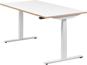 Höhenverstellbarer Schreibtisch "Easydesk", weiß, Tischplatte 160 x 80 cm weiß, elektrisch höhenverstellbar, Stehschreibtisch, Tischgestell