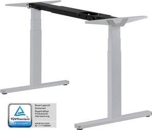 Höhenverstellbarer Schreibtisch "Premium Line", silber, elektrisch höhenverstellbar, Stehschreibtisch, Tischgestell