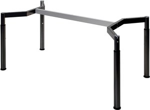 Höheneinstellbares Tischgestell, schwarz, Besprechungstisch, Schreibtisch, Konferenztisch, für Tischplatten 180 x 80 cm