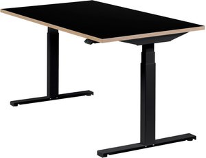 Höhenverstellbarer Schreibtisch "Easydesk", schwarz, Tischplatte 140 x 80 cm schwarz, elektrisch höhenverstellbar, Stehschreibtisch, Tischgestell