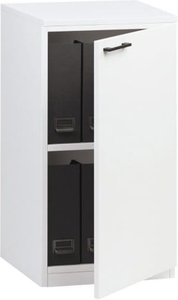 Büroschrank weiß (Tür rechts) 40 x 79,5 x 40,3 cm – Büro–Schrank 2 Ordner, Aktenschrank 1 Einlegeboden