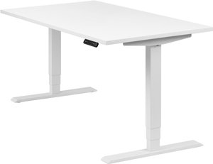 Höhenverstellbarer Schreibtisch "Homedesk", weiß, Tischplatte 140 x 80 cm weiß, elektrisch höhenverstellbar, Stehschreibtisch, Tischgestell