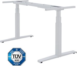 Höhenverstellbarer Schreibtisch "Basic Line", weiß, elektrisch stufenlos höhenverstellbar, Stehschreibtisch, Tischgestell