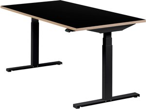 Höhenverstellbarer Schreibtisch "Easydesk", schwarz, Tischplatte 160 x 80 cm schwarz, elektrisch höhenverstellbar, Stehschreibtisch, Tischgestell