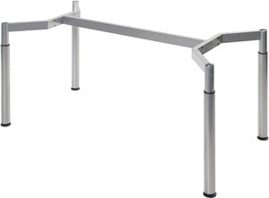 Höheneinstellbares Tischgestell, silber, Besprechungstisch, Schreibtisch, Konferenztisch, für Tischplatten 160 x 80 cm