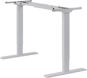 Höhenverstellbarer Schreibtisch "Homedesk Eco", Silber, elektrisch stufenlos höhenverstellbar, Stehschreibtisch, Tischgestell