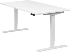 Höhenverstellbarer Schreibtisch "Homedesk", weiß, Tischplatte 160 x 80 cm weiß, elektrisch höhenverstellbar, Stehschreibtisch, Tischgestell