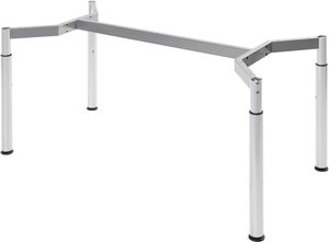 Höheneinstellbares Tischgestell, Weiß, Besprechungstisch, Schreibtisch, Konferenztisch, für Tischplatten 160 x 80 cm