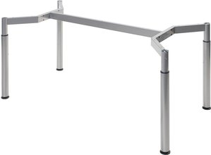 Höheneinstellbares Tischgestell, silber, Besprechungstisch, Schreibtisch, Konferenztisch, für Tischplatten 180 x 80 cm