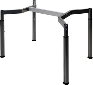 Höheneinstellbares Tischgestell, schwarz, Besprechungstisch, Schreibtisch, Konferenztisch, für Tischplatten 120 x 80 cm