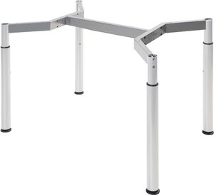 Höheneinstellbares Tischgestell, Weiß, Besprechungstisch, Schreibtisch, Konferenztisch, für Tischplatten 120 x 80 cm