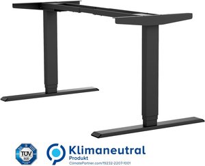 Höhenverstellbarer Schreibtisch "Homedesk", schwarz, elektrisch höhenverstellbar, Stehschreibtisch, Tischgestell