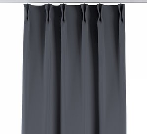 Vorhang mit flämischen 2-er Falten, dunkelgrau, Blackout (verdunkelnd) (269-76)