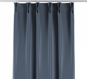 Vorhang mit flämischen 2-er Falten, dunkelblau, Blackout (verdunkelnd) (269-67)