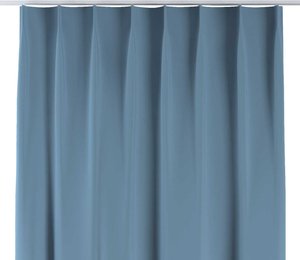 Vorhang mit flämischen 1-er Falten, blau, Blackout (verdunkelnd) (269-08)