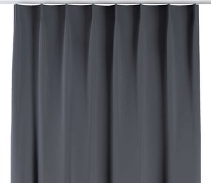 Vorhang mit flämischen 1-er Falten, dunkelgrau, Blackout (verdunkelnd) (269-76)